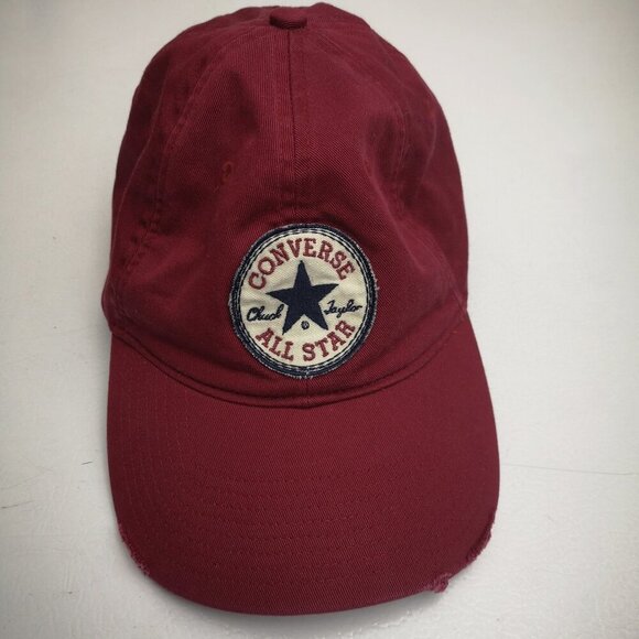 Converse Other - Converse All Star Chuck Taylor Distressed Burgundy Unisex Baseball Hat